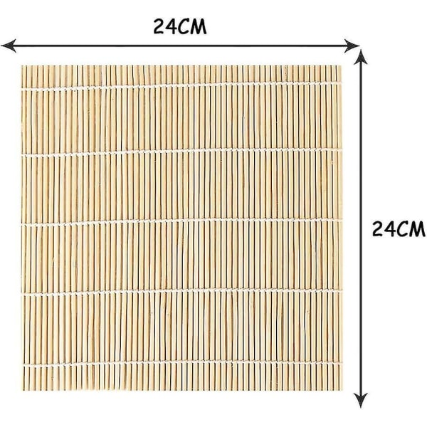 2 Pakker Bambus Rullemåtter Til Sushi Japansk Stil (24 * 24cm)