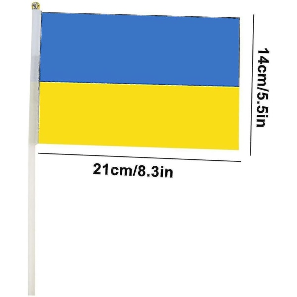 100 stk. Ukrainske Håndflag, 8,2 x 5,5 tommer Ukrainsk Flag, Ukrainsk Holdende Flag