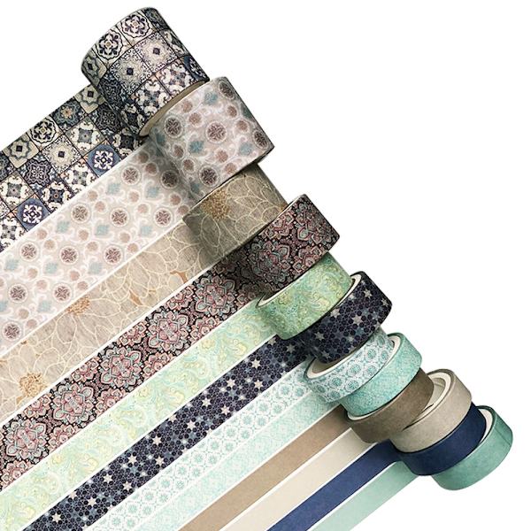 12 rullaa vintage-teippiä, esteettinen koristeteippi, joka sopii täydellisesti Bullet Journal -lehteen, scrapbookingiin, DIY-askarteluun, lahjapaperiin Style-3
