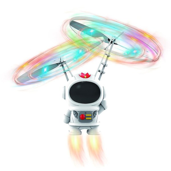 Astronaut Flygende Helikopter Mini Drone Hånd Infrarød Induksjonskontroll Suspensjonsflyleker Gaver White