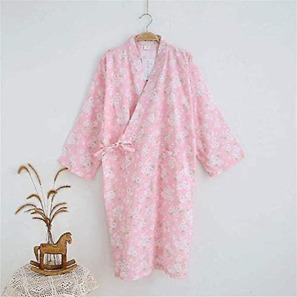 Bomuldskimono Badekåbe Wrap Dame Herre Badekåbe Morgenkåbe Pyjamas Yukata Natkjole Løs Behagelig Nattøj Badekåbe Spa Svømmetøj Cover Up Hjem Casual Tøj