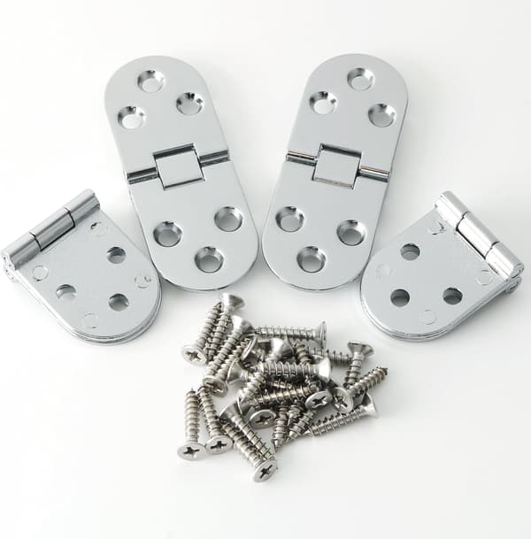 Fällbart bordshingång Fällbart anslutningsstycke 180 graders fällbart rostfritt stål möbelbeslag, 2,5 mm tjocklek, rostfritt stål kromfinish, 4 st silver
