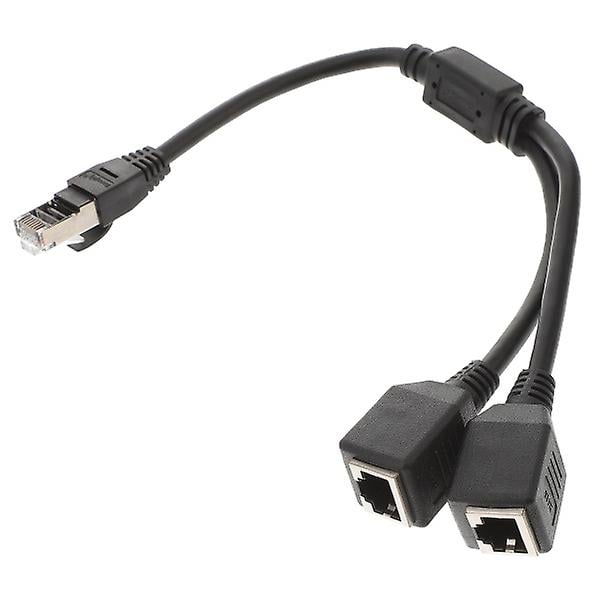 1 stk RJ45 Ethernet-kabeladaptersplitter 1 hann til 2 hunn