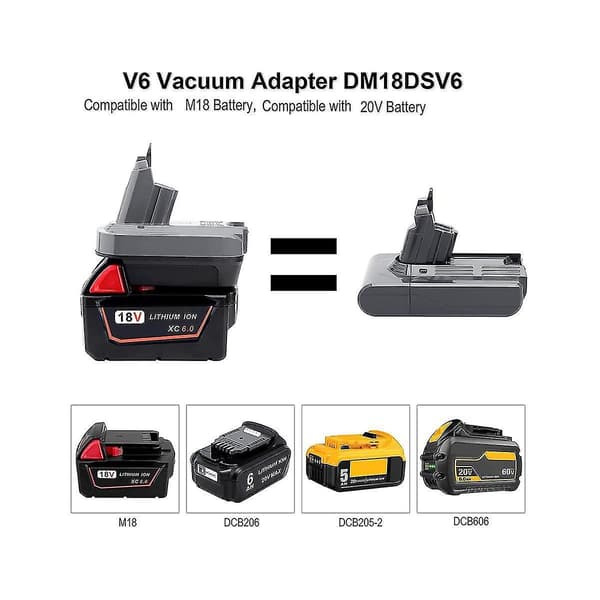 Dm18dsv6 Batteriadapter V6 Adapter Til / 18v Lithiumbatteri Konvertering Til V6 Batteri