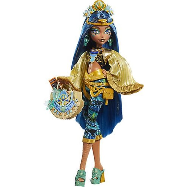 Mattel - Monster High Monster Fest Cleo De Nile Modellteckning med Festivalkläder  [SAMLAROBJekt] Pappdocka USA-import