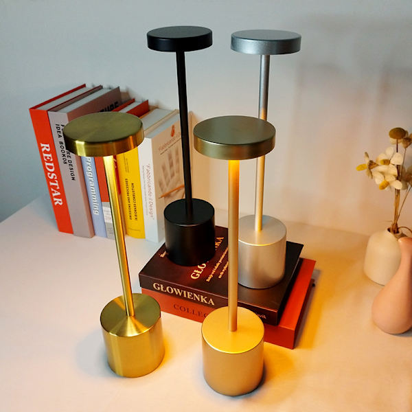 Moderni LED-ladattava pöytävalaisin Ravintola USB-yöpöytävalaisin rose gold