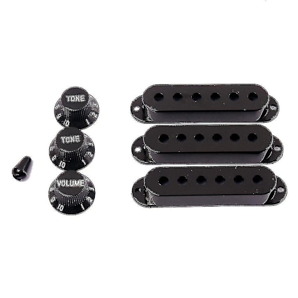 Enkel spole 48/50/52 mm 3 stykker enkel spole pickup cover messing til elektrisk gig (sort) 3 stykker sort