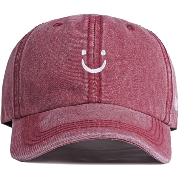 Vintage Distressed Washed Baseball Cap Mænd Kvinder Justerbar Trucker Hat Golf Dad Hat(Claret)