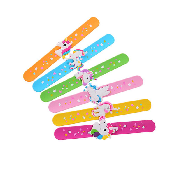 6 stk Unicorn Slap Armbånd Armbånd Slap Bands Legetøj Festartikler til børn Børn (tilfældig farve)