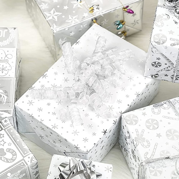 Joululahjapaperirulla Rustic Holiday Woodland -kuvioilla ja lumihiutaleilla