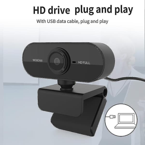 HD 1080p Webcam Computer PC Webkamera med Mikrofon Rotationskamera