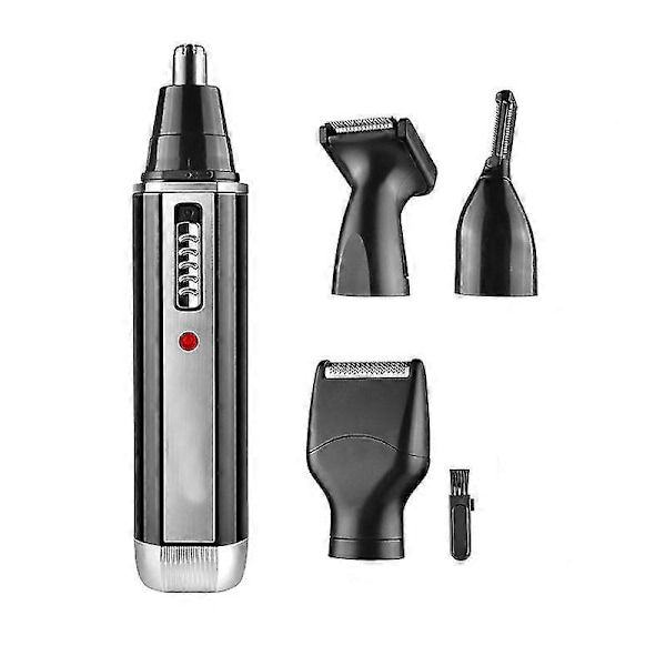 Til Mænd, 4 i 1 USB Opladbar Øre- og Næsehårstrimmer, Professionel Smertefri Næsehårstrimmer (Sort)