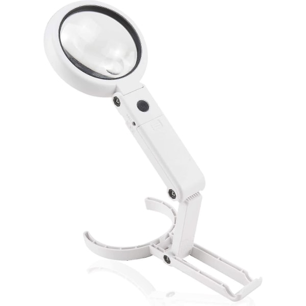 5x 11x Standing Handheld Illuminated Magnifier With 8 Led Light - Reading Magnifier, Table Magnifier With Folding Stand For Reading, Inspection, Solde