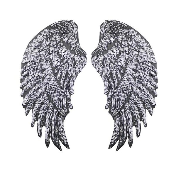 1 par broderede patches engel vinge patch pailletter applikationer