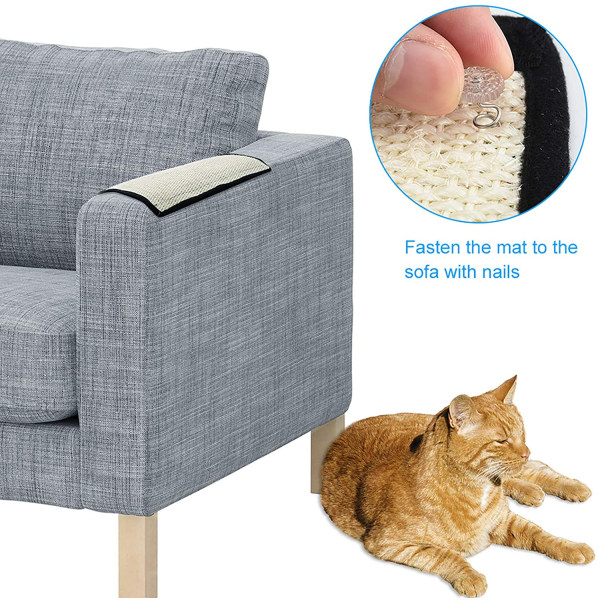 Katteskrapematte, Sofamøbler Gulvveggbeskytter, Heavy Duty Cat Sisal-skrapematte for små katter og hunder - 20*30cm S(20.5*30cm)