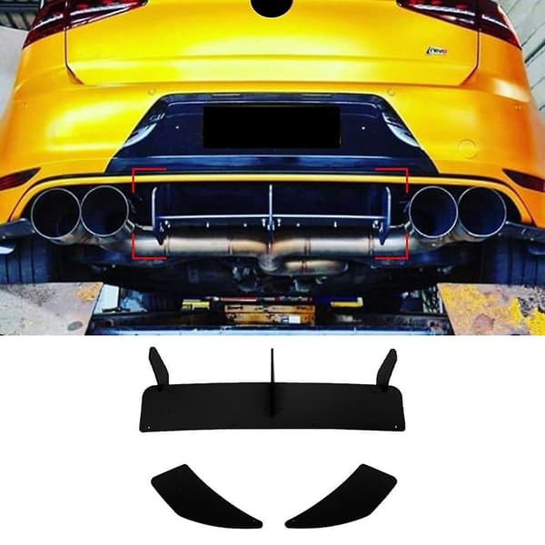 Til Golf 7r Golf 7 R 2013-2016 Glans Sort Bagagerumsdiffusor Splitter Spoiler Fin Trim