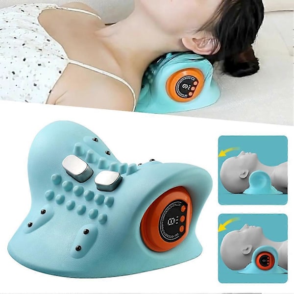 Nack- och axelsträckare, traktionspenna, uppladdningsbar nackmassagekudde, perfekt present