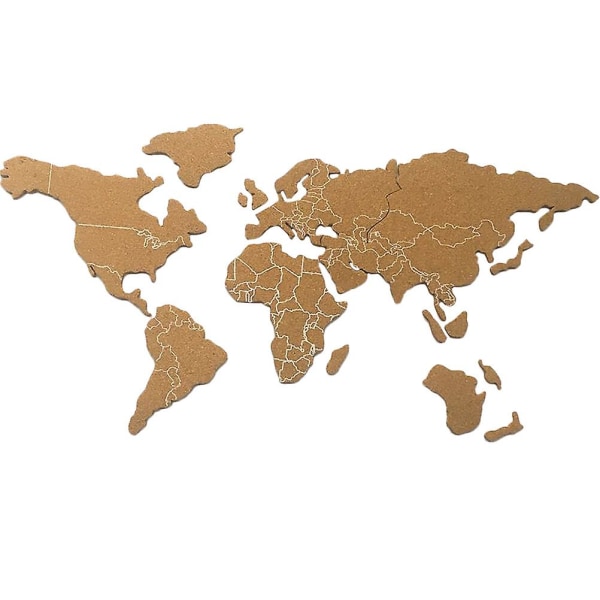1 set World Map Cork Board Itsekiinnittyvä korkkipintainen korkkikortti