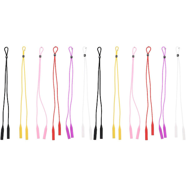 12 stk. Brillebånd Justerbar Silikon Briller Briller Lanyard Holder