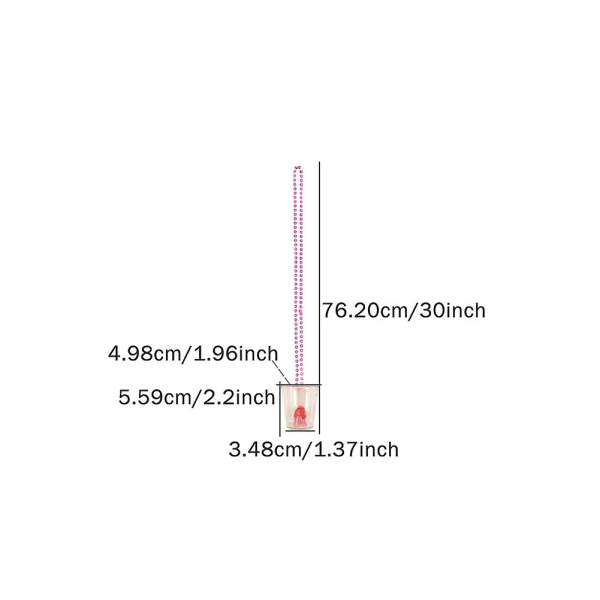 12 st shotglas med kedja, festtillbehör, nyhet, halsband, plast, för möhippa