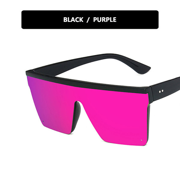 Uusi trendi suuri kehys yhden kappaleen Uv400 aurinkolasit katuotoksille bright black purple mercury