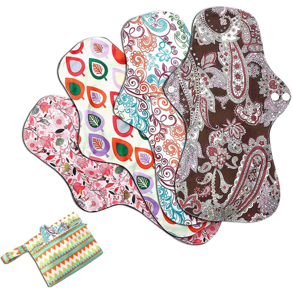 4 stk. Stofbind til menstruation Genanvendelige X-Large Stofbind til kraftig blødning Natbrug