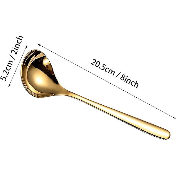 8-tums Guld Liten Ös Sked Sus304 Rostfritt Stål Ös Serveringssoppa Ös Crday Present