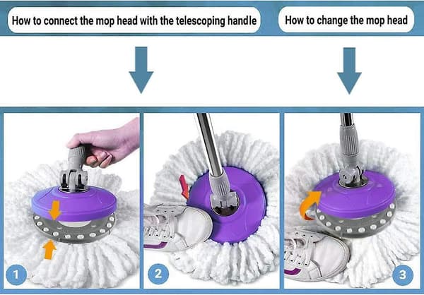3-pakning Premium Moppehoder Refill for 360 Roterende Rund Spin Magic Mop