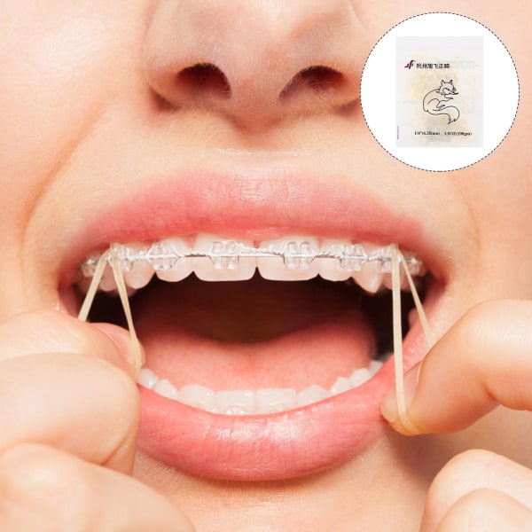 4 pakker med tannregulering kjeveortodontiske gummibånd tannlegeutstyr (