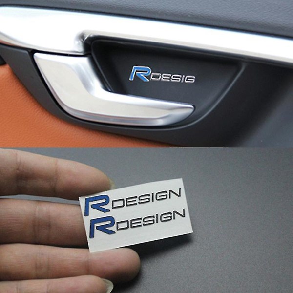 2st/ set R Design bildekal och dekaler Innerdörrhandtag Rattkonsoldekaler för Volvo S60 V70 Xc60 Xc90 S80 S40 bilstylingtillbehör