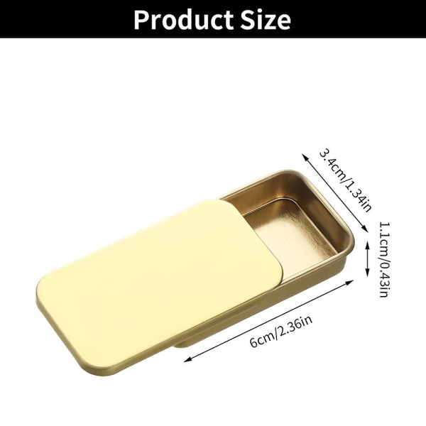 1 stk. Metal Rektangulær Tom Mini Tin Box Tinplate Push Candy Pill Cases Bins Jar Hinged Beholder Små Organizer Opbevaringsboks