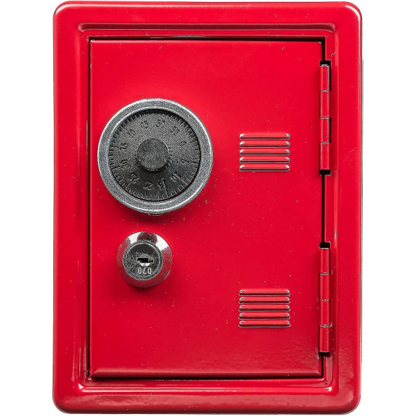 Economy Safe, 120 X 100 X 160 Mm, rød, med nøkkel og mekanisk kombinasjonslås