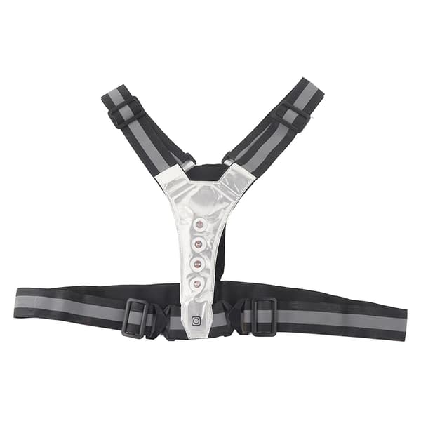 Elastisk LED-justerbar synlighetsreflexväst Gear Stripes för utomhus nattsport säkerhetssvart vit