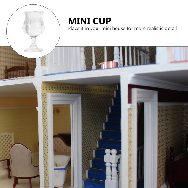34 stk klare glass miniatyr vannglass miniatyr vin kopper mini glass dukker miniatyr drikkevarer