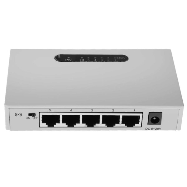 5-port 10/100m Hurtig Desktop Netværksswitch Ethernet Switch Lan Adapter Hvid