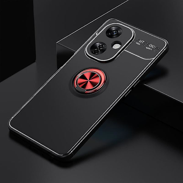 OnePlus Nord CE 3 Lite 5g / Nord N30 5g Tpu-puhelinkotelo, jossa jalusta ja putoamissuoja, rengaskiinnikkeellä Black   Red
