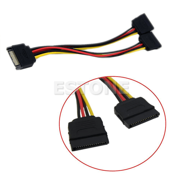 20cm Sata Power T/y Splitter Extension Cable Adapter 01#