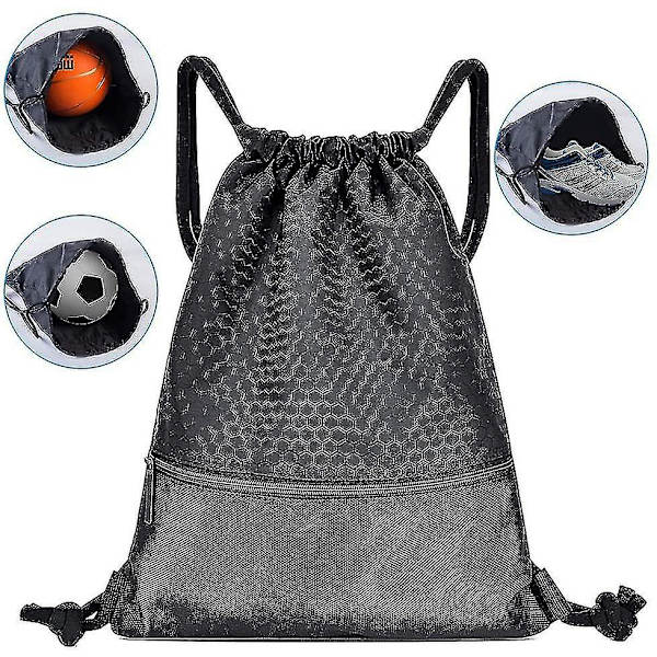 Vattentät dragsko väska, dragsko sportväska, unisex PE dragsko väska, flickor pojkar, gymväska, dragsko väska, Brawstring, 19,5 x 16,5 tum (50 x