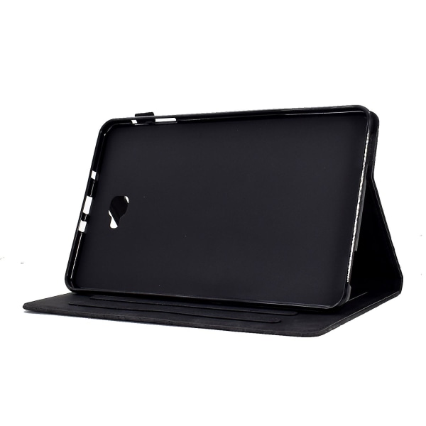 För Samsung Galaxy Tab A 10.1 (2016) T580 T585 Pu-läderfodral för case med tryckt cover Black