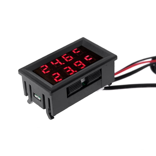 Digital Termometer med Dubbel Display och Temperaturgivare för Testning, 2 Vattentäta Metallsonder med NTC
