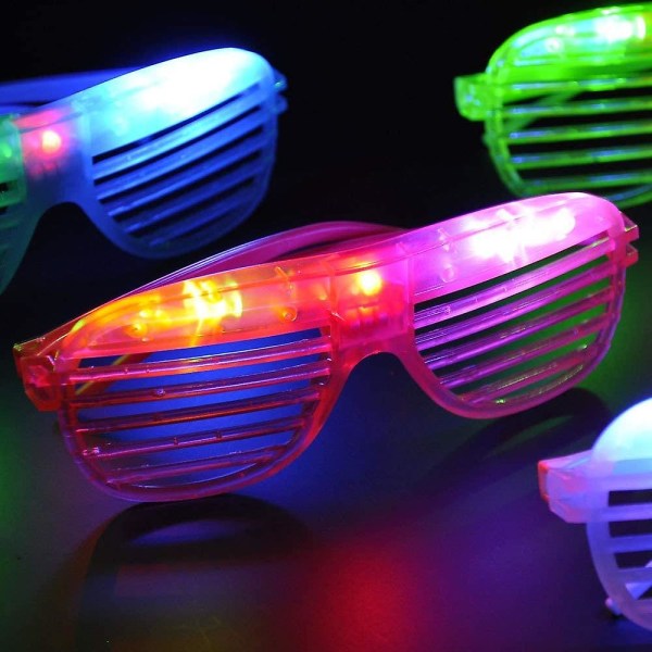 Led-briller Glow In The Dark Party favoriserer rekvisita for barn 24-pakning Blinkende Plast Light Up Briller Leker Bulk Blinkende Lys Fit Konsert Bursdag Ho