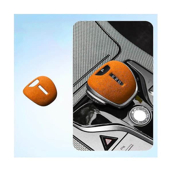 For Gear Shifter Case Leather Gear Knob Protector Cover Interior Modification Orange Yellow