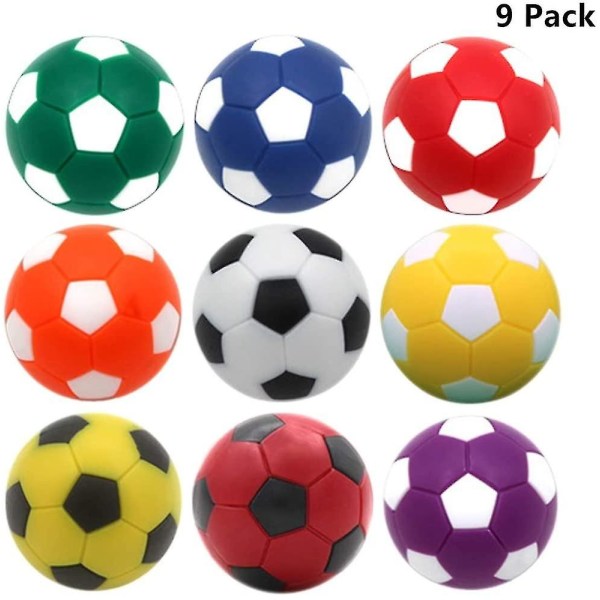 9 stk Fotball bordballer 1,42 tommers bordfotballer for bordfotball bordspill Fotballtilbehør Erstatninger Flerfarget