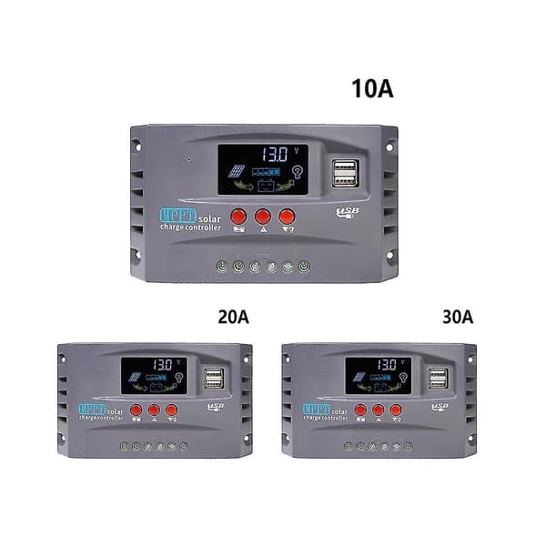 12v 24v Mppt Solcelle Ladningsregulator Smart Display Dual Us