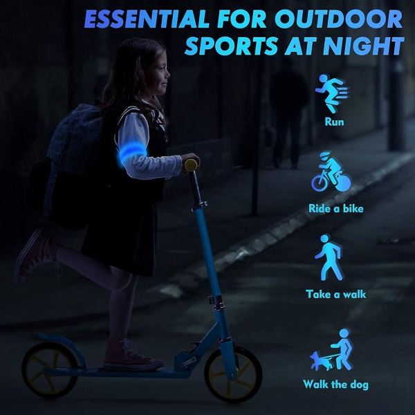 Ladattava LED-ranneke, 2 kpl USB heijastavia valoliuskoja lapsille, lenkkeilyyn, juoksuun ja urheiluun