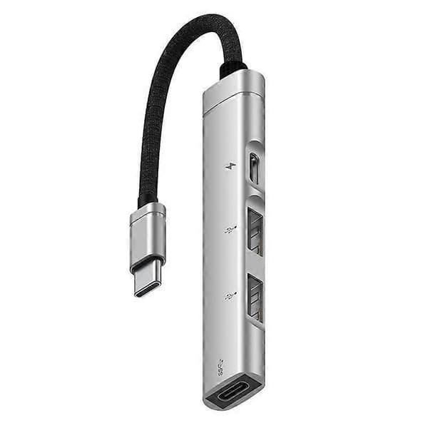 Til Android Mobiltelefon Computer Tablet Bærbar PD Opladningshub Type-C USB C Udvidelsesdock, Sølv