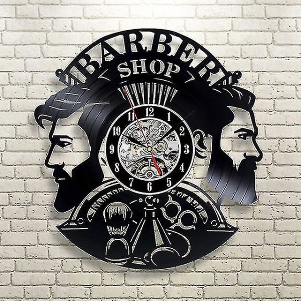 Barber Shop Vægur Moderne Barbershop Dekoration Vinyl Re
