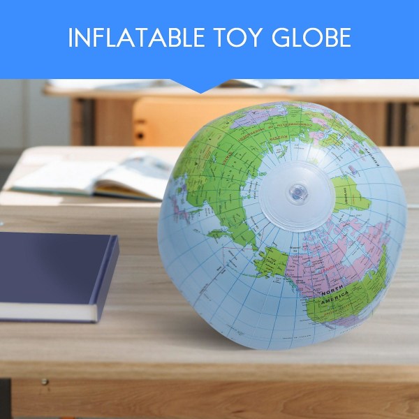 Oppblåsbar Toy Globe Tellurion Trening Geografi Kart Ballong Vannball 40 Cm