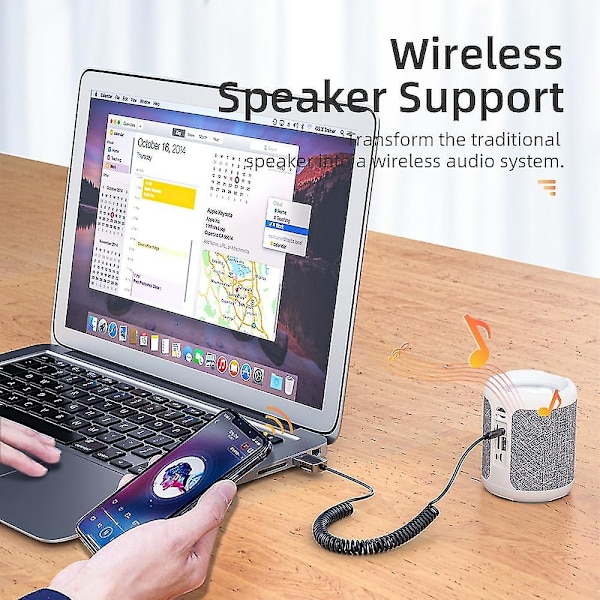 Bluetooth-sovitin, äänikaapeli autoille, USB-Bluetooth, 3,5 mm:n liittimet, vastaanotin, lähetin, musiikkikaiuttimet, dongle, handsfree
