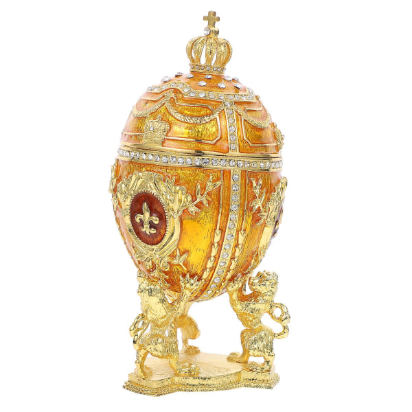 Ornamenter Gaver Påskeæg Antikke Ringæsker Ring Display Holder Hængslet smykkeæske Faberge Æggesmykkeæske Påskefavoritæsker